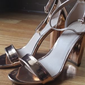 Rose gold high heels